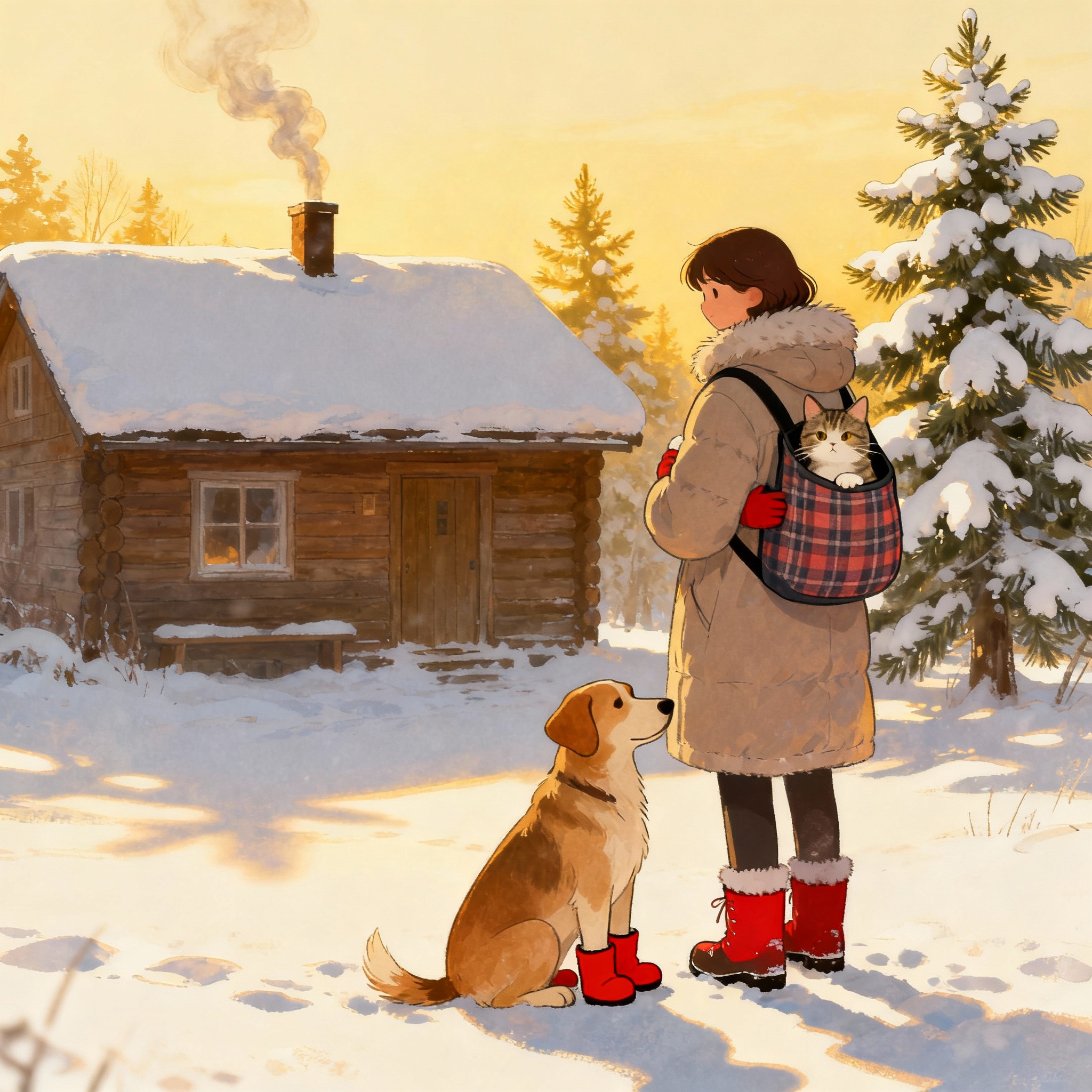 Dog in snow during an Alaska move